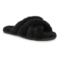 Pantoufles en peau de mouton SCUFFITA, noir, femme