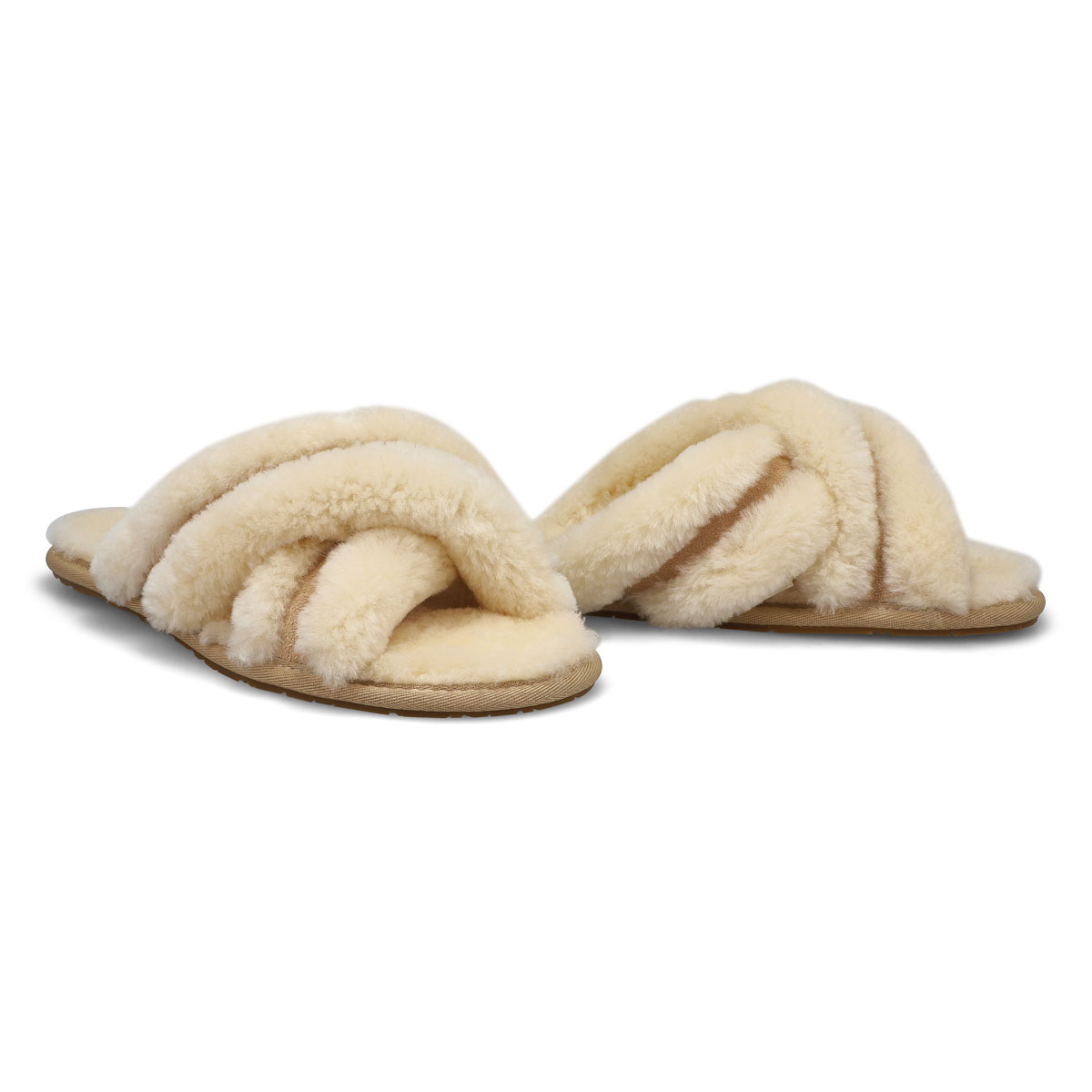 Pantoufle en peau de mouton SCUFFITA, sable, femme