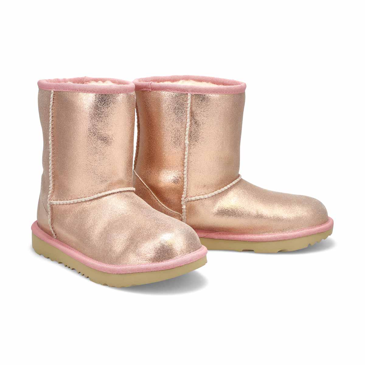 Girls' Classic II Metallic Glitter Boot- Rose Gold