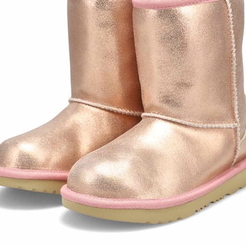 Girls' Classic II Metallic Glitter Boot- Rose Gold