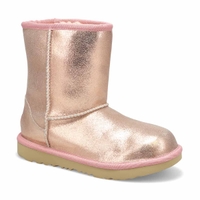 Botte Classic II Metalic Glitter, or rose, fille