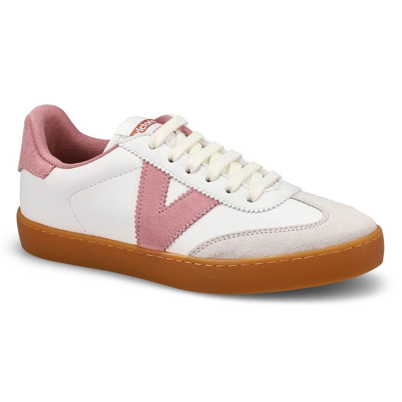 Baskets à lacets BERLIN CYCLE TOE, blanc/rose, femmes