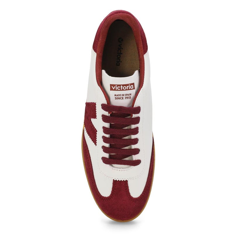 Women's Berlin Ciclista Lace Up Sneaker - White/Burdeos