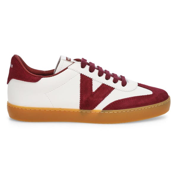 Women's Berlin Ciclista Lace Up Sneaker - White/Burdeos