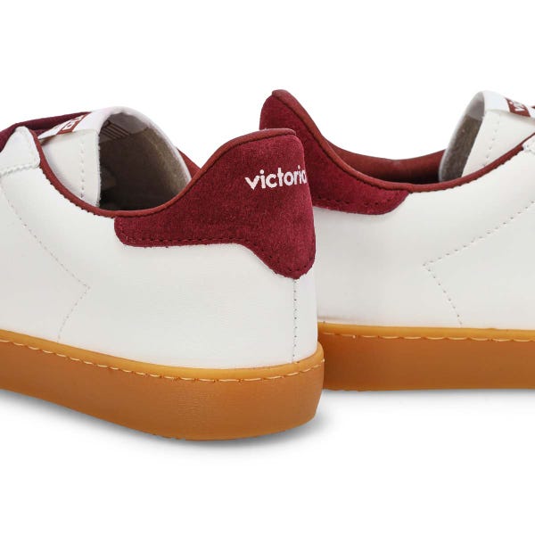 Women's Berlin Ciclista Lace Up Sneaker - White/Burdeos