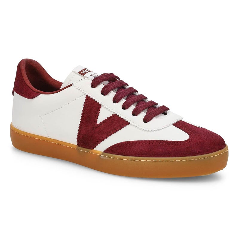 Women's Berlin Ciclista Lace Up Sneaker - White/Burdeos