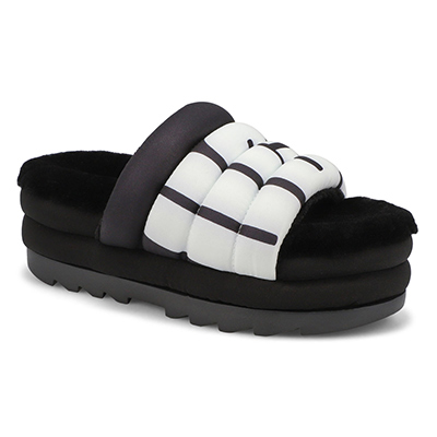 Lds Puft Slide Logo Platform Sandal-Blk