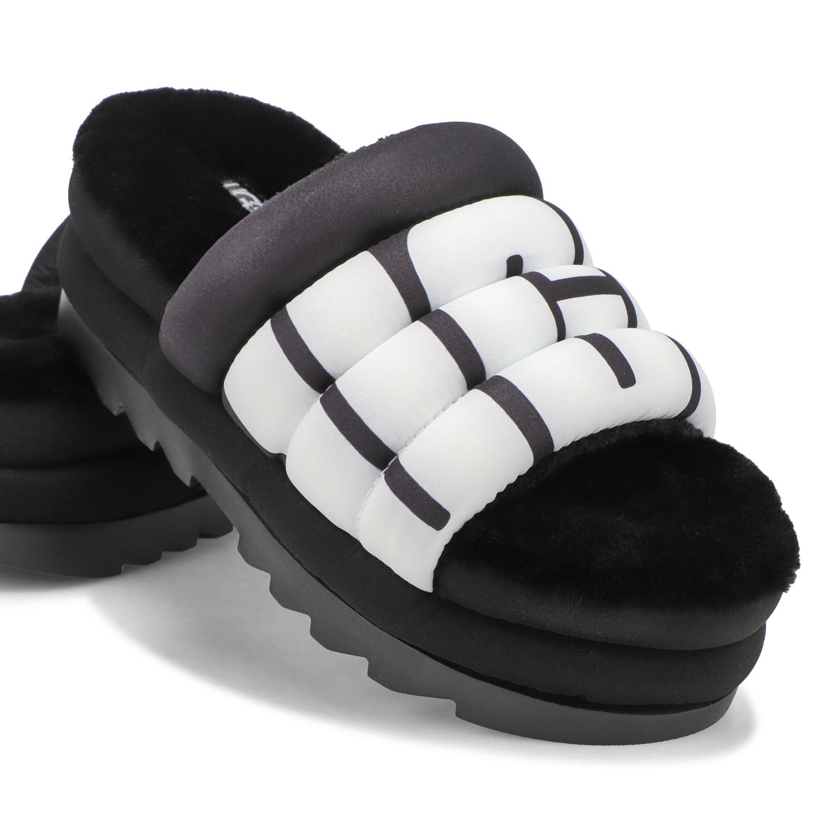 Sandale à plateforme PUFT SLIDE LOGO, noir, femmes