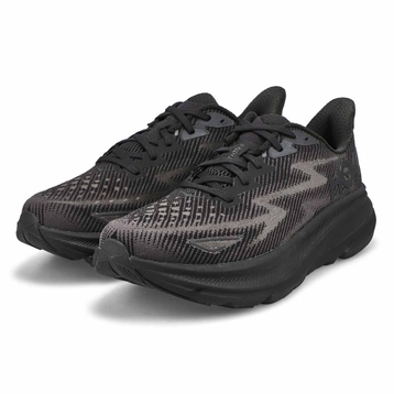 Men's Clifton 9 Lace Up Performance Runner - Black