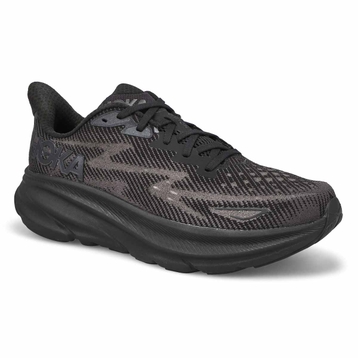 Men's Clifton 9 Lace Up Performance Runner - Black