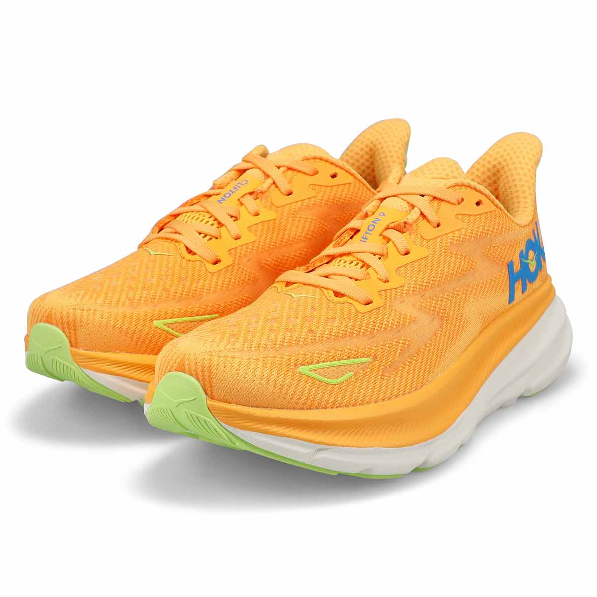 Men's Clifton 9 Lace Up Performance Runner - Solar Flare/Lettuce