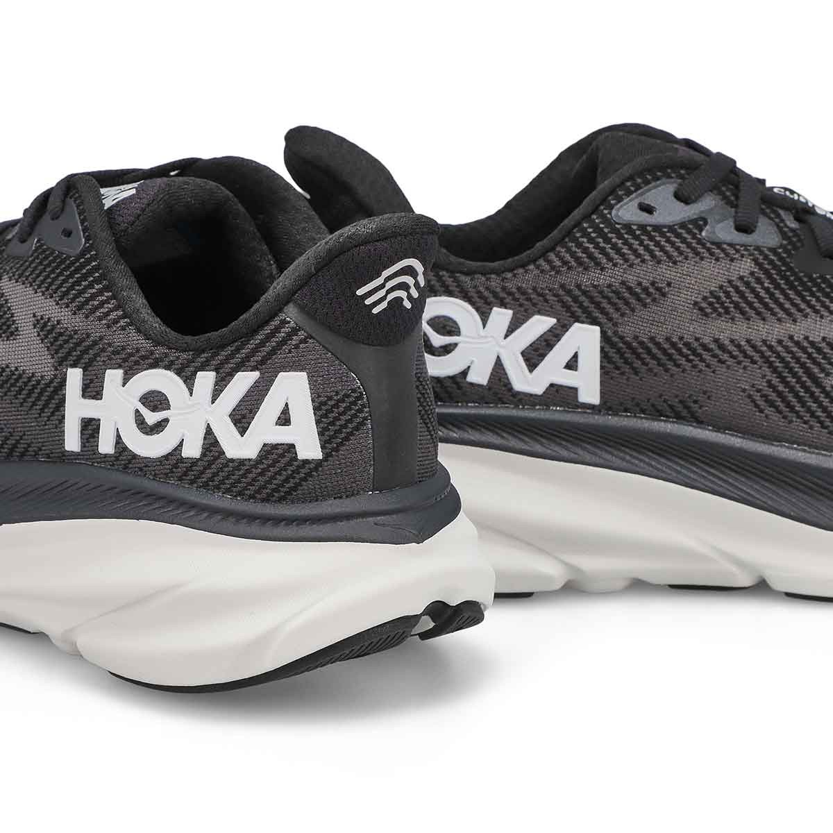 Women's Clifton 9 Lace Up Performance Runner - Black/White