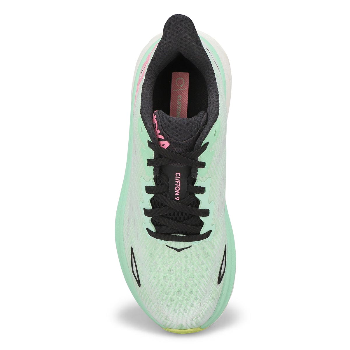 Women's  Clifton 9 Lace Up Performance Runner - Mint Fluorite/Snow Melt