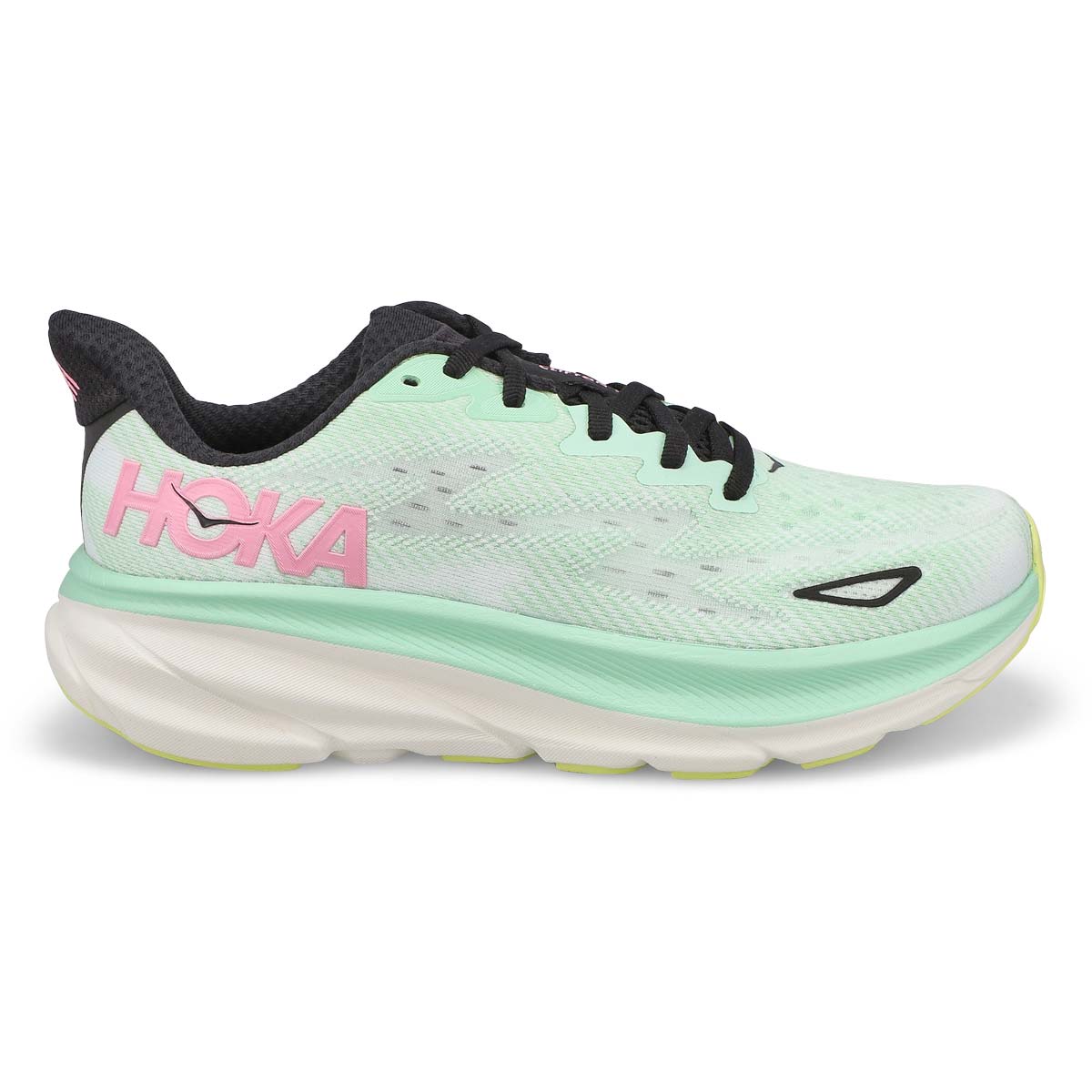 Women's  Clifton 9 Lace Up Performance Runner - Mint Fluorite/Snow Melt