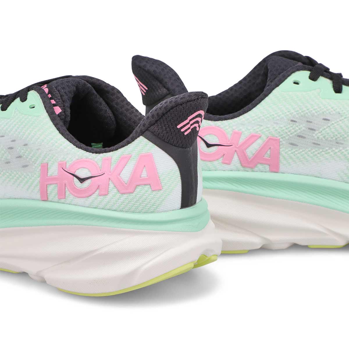 Women's  Clifton 9 Lace Up Performance Runner - Mint Fluorite/Snow Melt