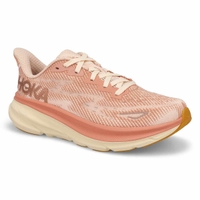 Women's  Clifton 9 Lace Up Performance Runner - Sandstone/ Cream