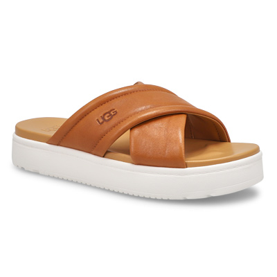 Lds Zayne Crossband Platform Sandal-Tan
