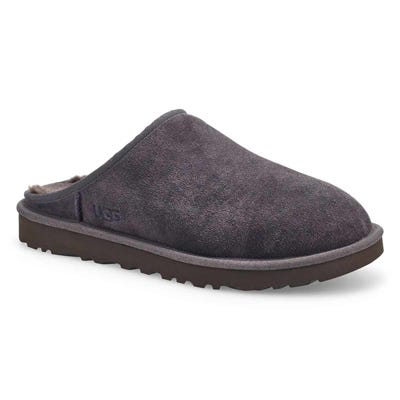 Mns Classic Slip On Sheepskin Slipper - Dark Grey