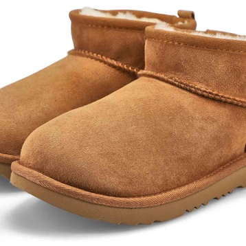 Girls' Classic Ultra Mini Sheepskin Boot - Chestnu