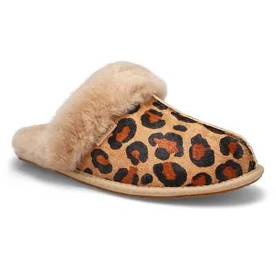 Lds Scuffette II Spotty Sheepskin Slipper - Natural