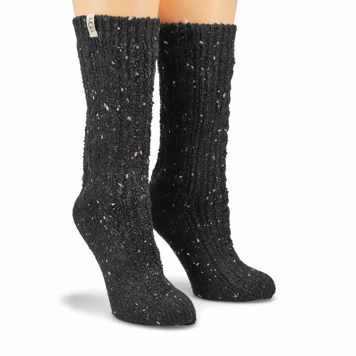 Women's Radell Cable Knit Sock - Black Speckle