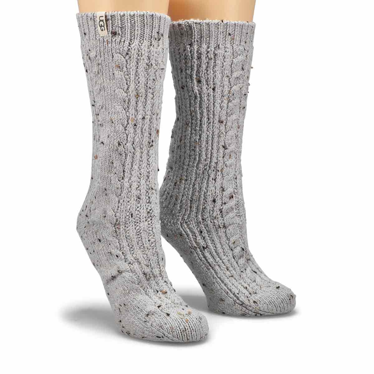 Chaussettes RADELL CABLE KNIT, gris moucheté,femme