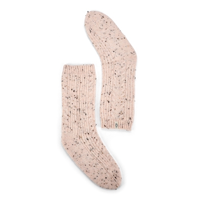 Lds Radell Cable Knit Sock - Pink Speckle