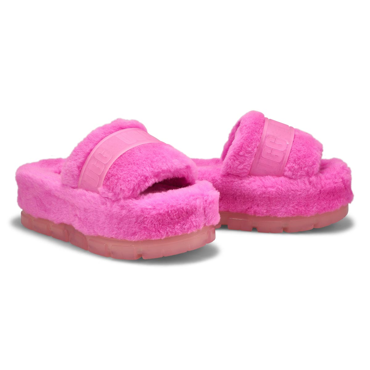 Women's Fluffita Clear Slipper - Carnation