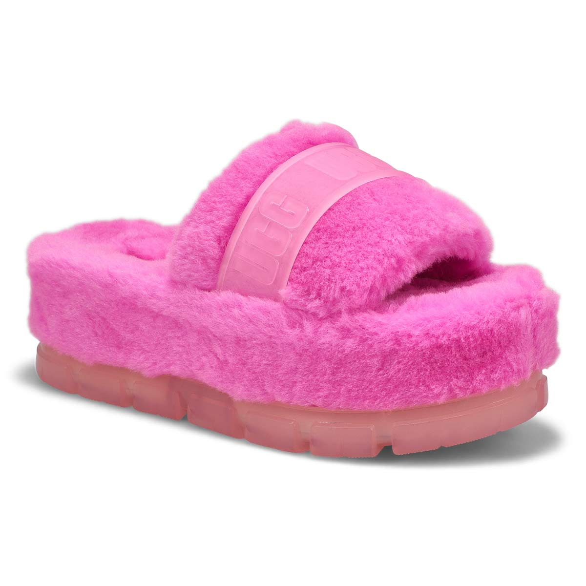 Women's Fluffita Clear Slipper - Carnation