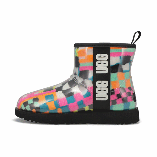 Lds Classic Clear Mini Checks Waterproof Boot-Mult