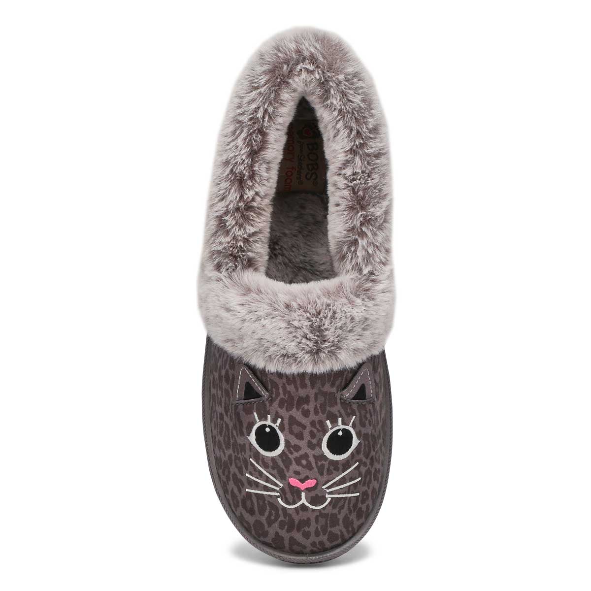 Women's Bobs Too Cozy Catitude Slipper-Charcoal