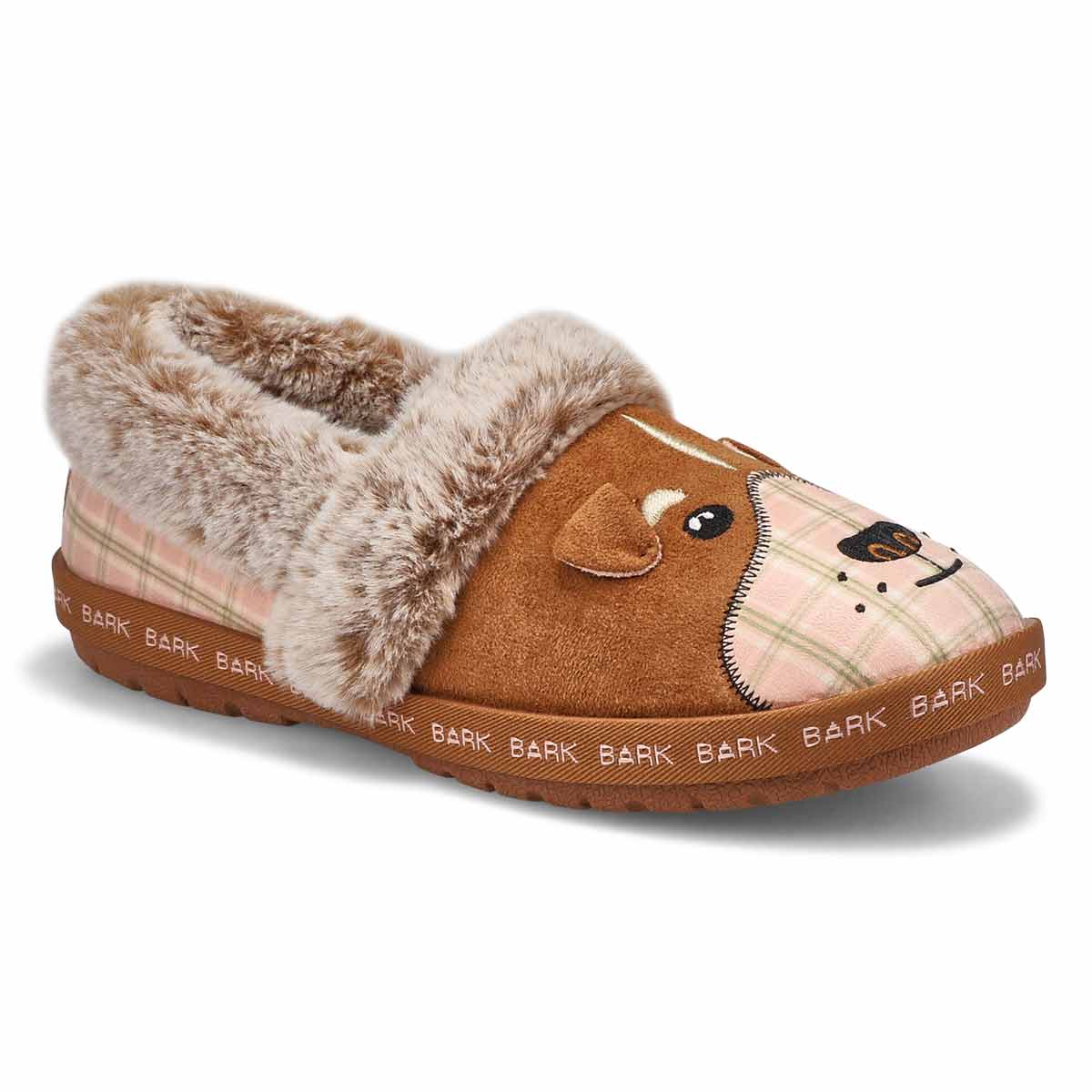 minimum Aubergine vrouwelijk Skechers Women's Bobs Too Cozy 3D Dog Slipper | SoftMoc.com