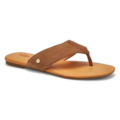 Lds Carey Flip Thong Sandal - Chestnut