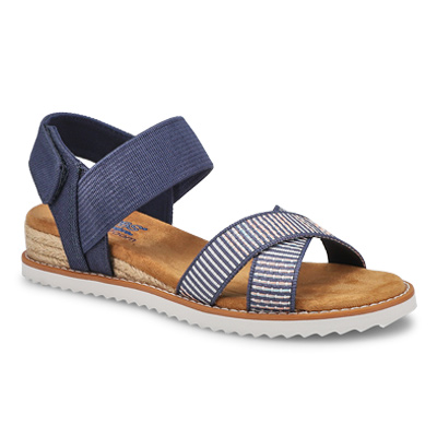 Lds Desert Kiss Cross Strap Sandal - Navy/Multi