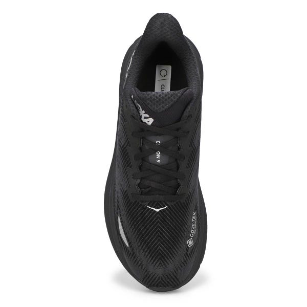 Chaussure de course de performance imperméable CLIFTON 9 GTX, noir/noir, hommes
