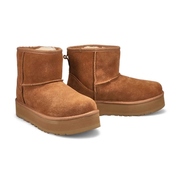 Girls Classic Mini Platfom Sheepskin Boot - Chestn