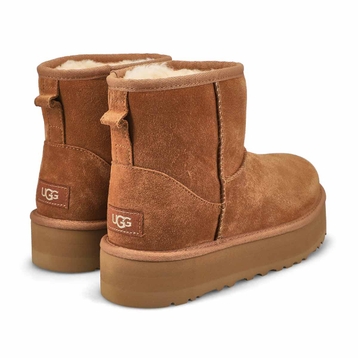 Girls Classic Mini Platfom Sheepskin Boot - Chestn
