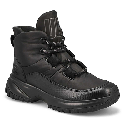 UGG Women's Yose Puffer Lace Boot - Black | SoftMoc.com