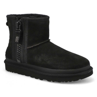 Women's Classic Mini Zipper Boot - Black