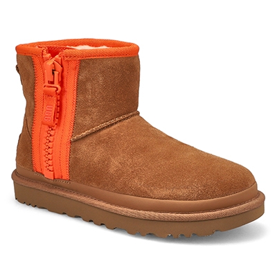 Lds Classic Mini Zipper Tape Logo Boot - Chestnut