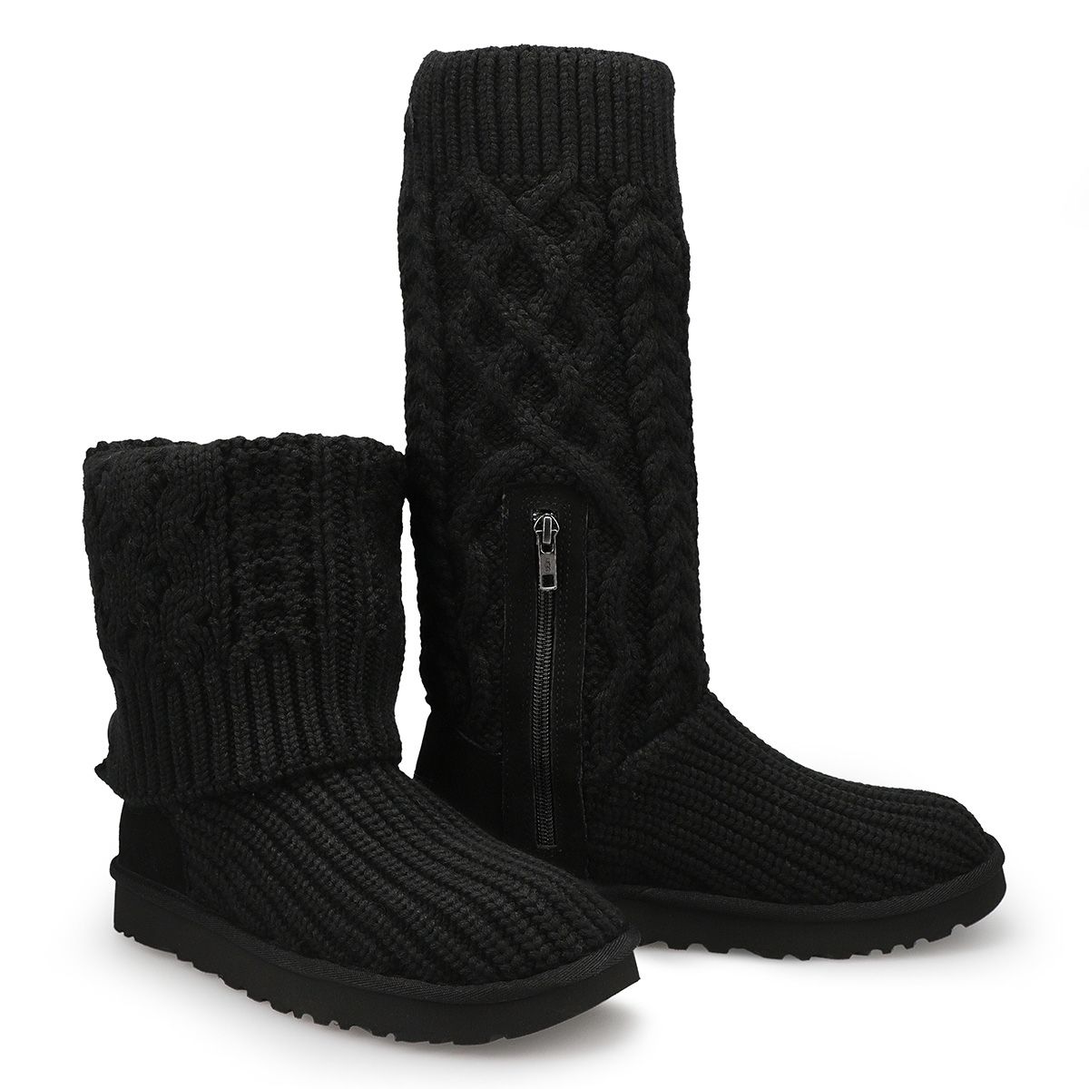 Women's Classic Cardi Cabled Knit Boot - Black