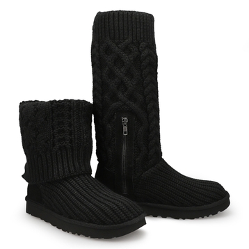 Botte CLASSIC CARDI CABLED KNIT, noir, femmes