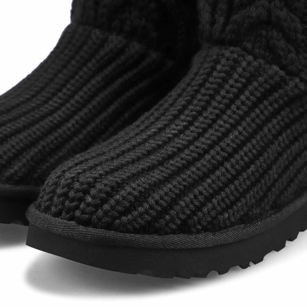 Women's Classic Cardi Cabled Knit Boot - Black