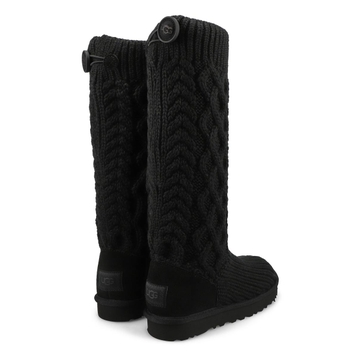 Botte CLASSIC CARDI CABLED KNIT, noir, femmes