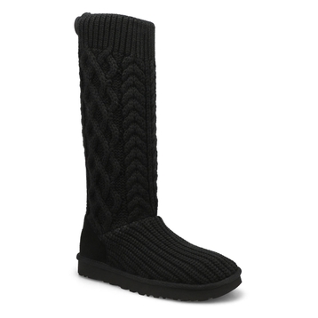 Botte CLASSIC CARDI CABLED KNIT, noir, femmes
