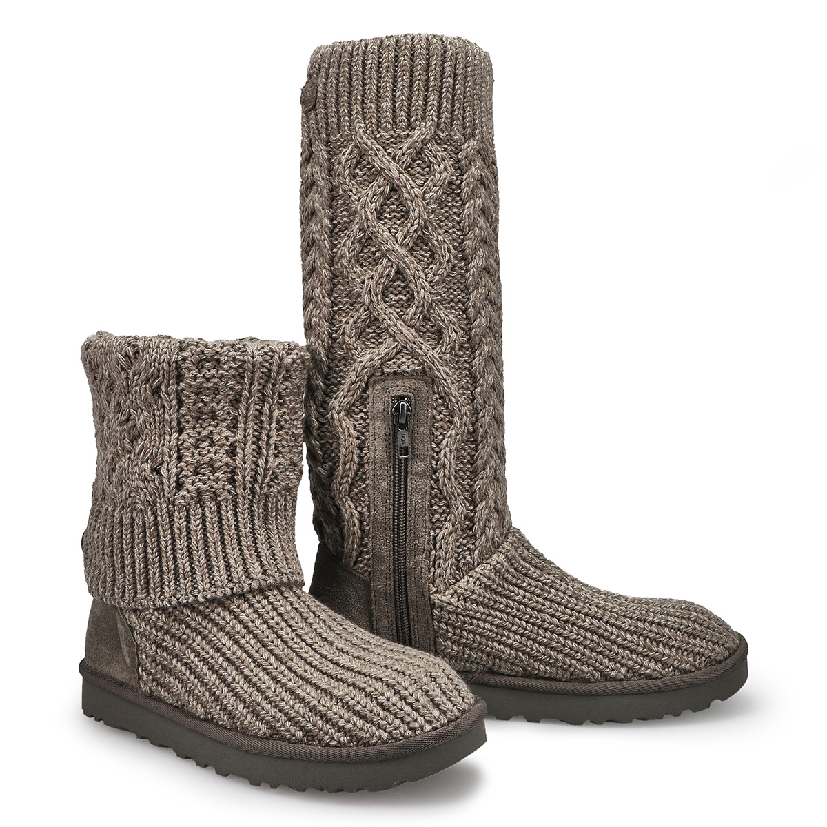 Women's Classic Cardi Cabled Knit Boot - Grey