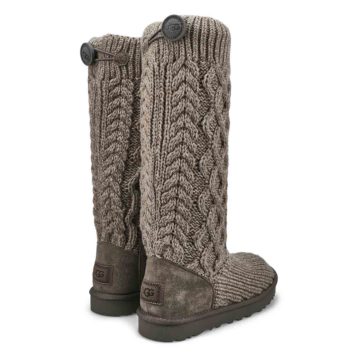 Women's Classic Cardi Cabled Knit Boot - Grey