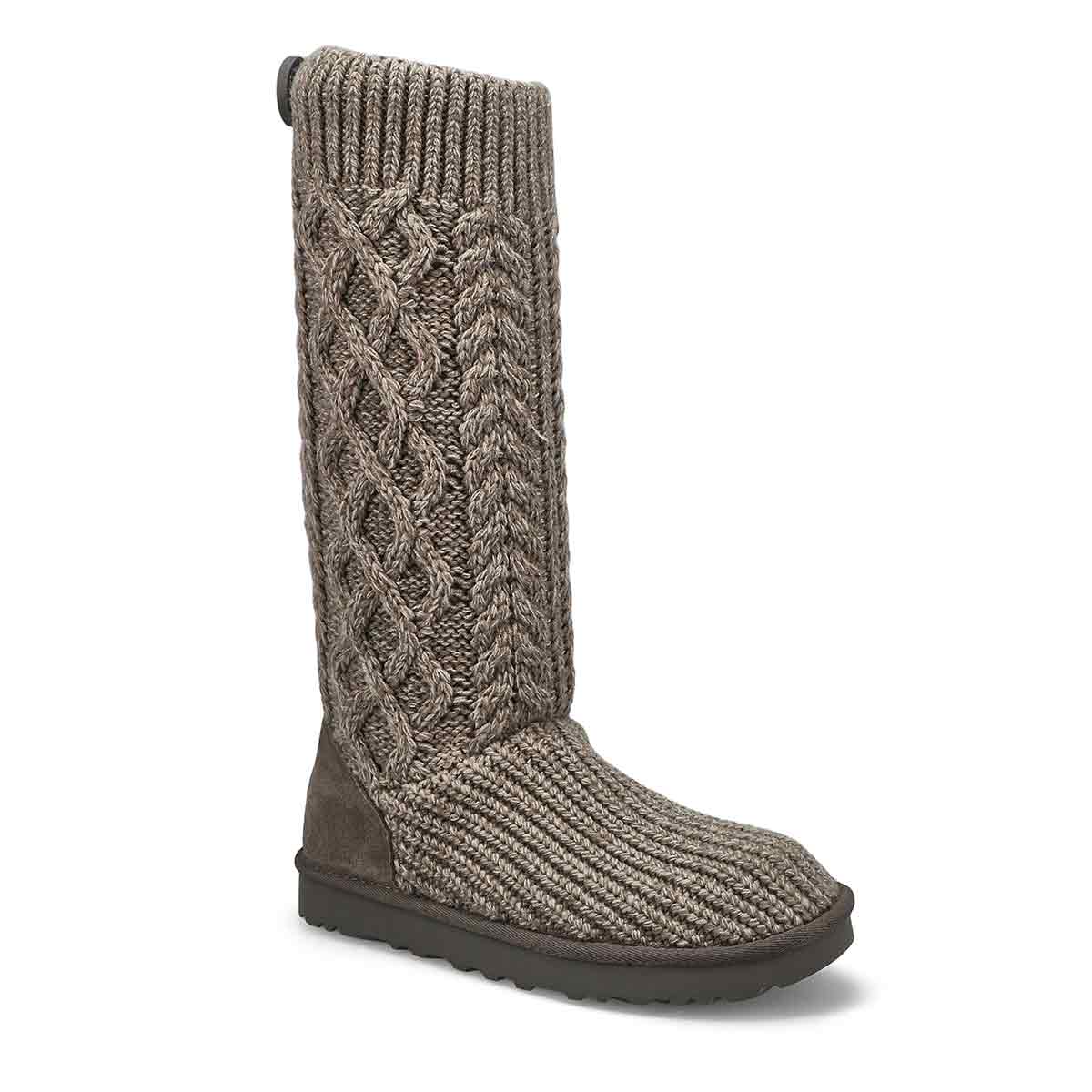 Women's Classic Cardi Cabled Knit Boot - Grey