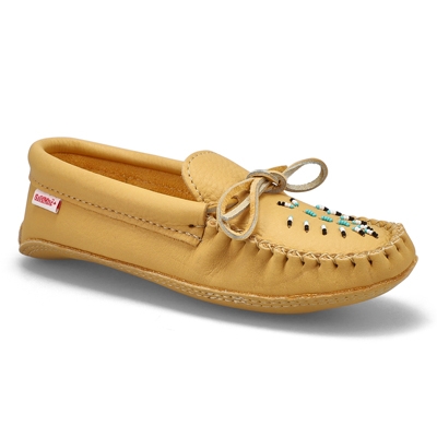 Lds Double Padded Sole Moccasin-Natural