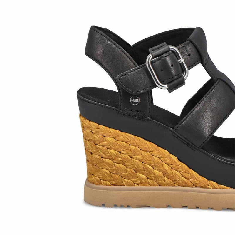 Sandale compensée ABBOT WEDGE, noir, femmes